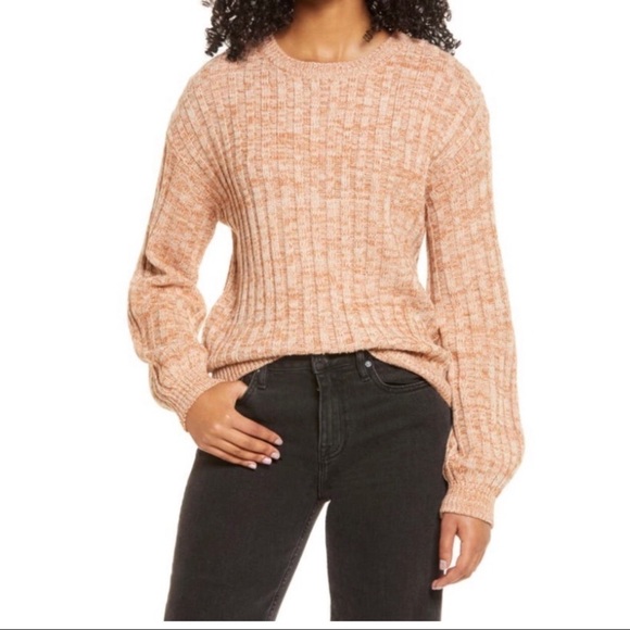 NWT BLANK NYC Heather Ribbed Crewneck Sweater  Size S - Picture 3 of 4